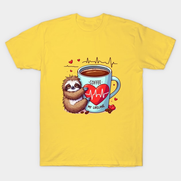 Coffee Lifeline T-Shirt by BukovskyART